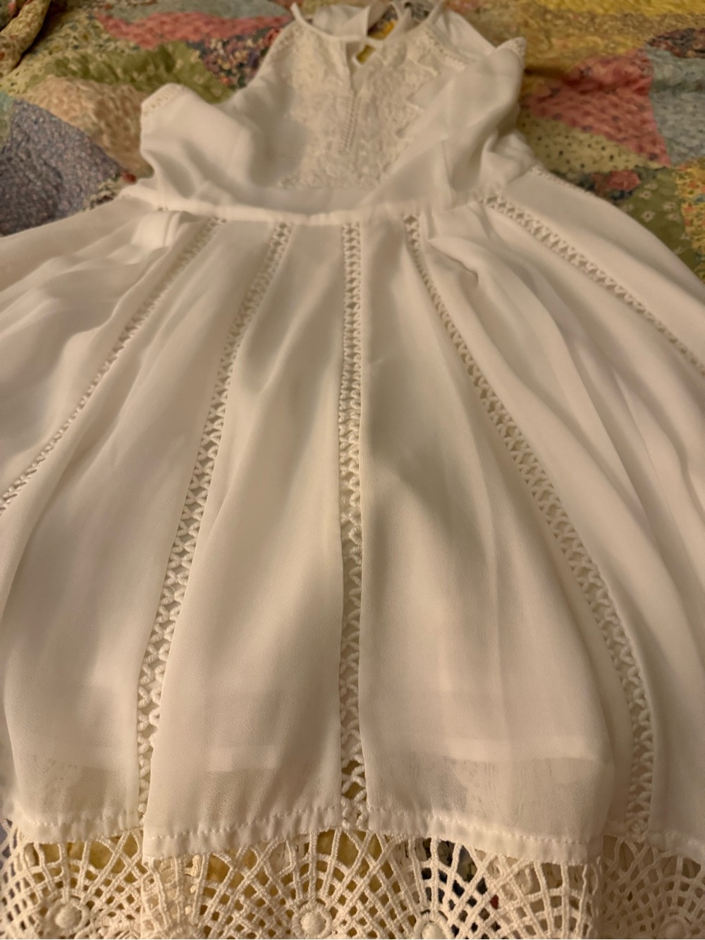 Greylin/Anthropologie Boho White Fairy Crochet-Trim Summer Dress Sz M worn once